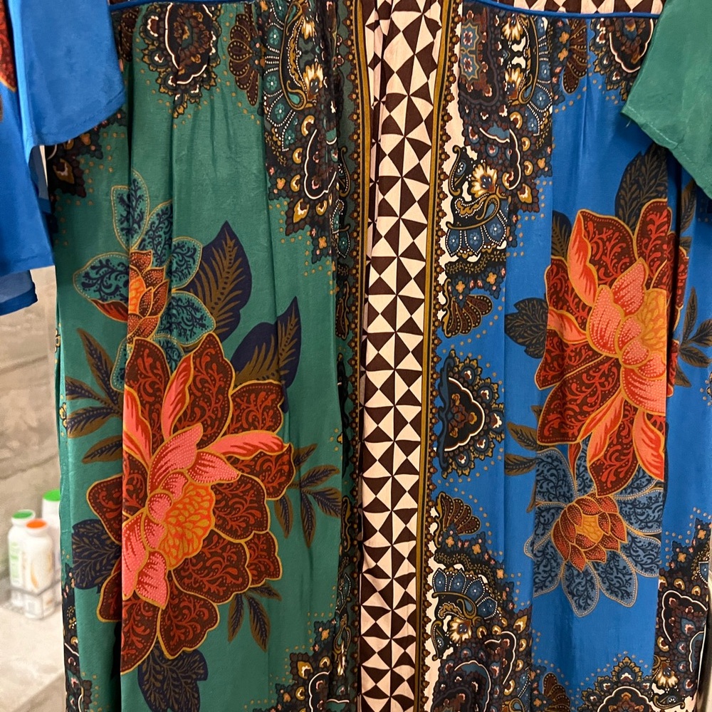 Farm Rio for Anthropologie Multicolor Floral Maxi Dress XL Petite - Picture 4 of 14